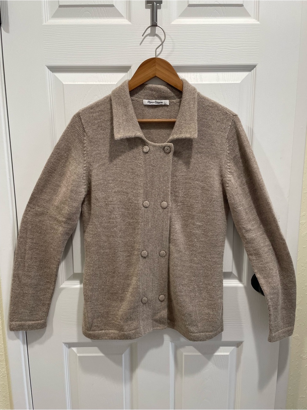 ✨ RARE 100% Alpaca Double-Breasted Knit Cardigan / Blazer Jacket